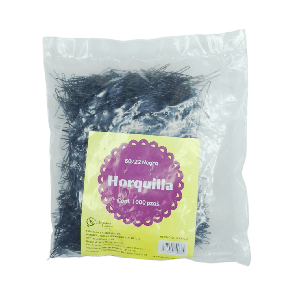 [H6022] Horquilla Negra con 1000pz 60/22, Universo -H6022-