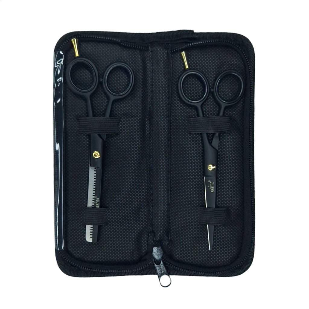 Estuche de Tijeras 5.5" Negra Mate Aashta -EAA98-