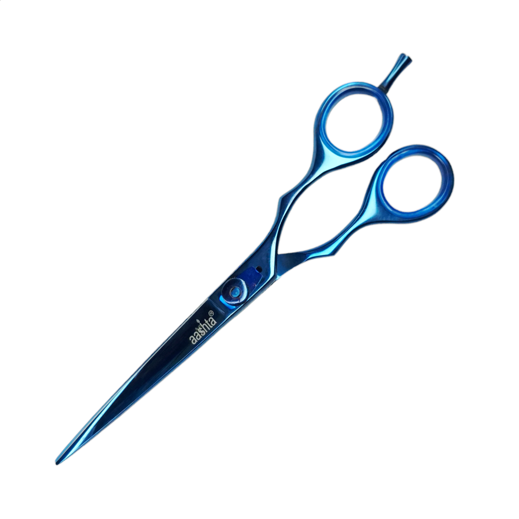 [PS248] Tijera 7" con Tornillo, Acero Japonés, Azul Titanio, Aashta -PS248-