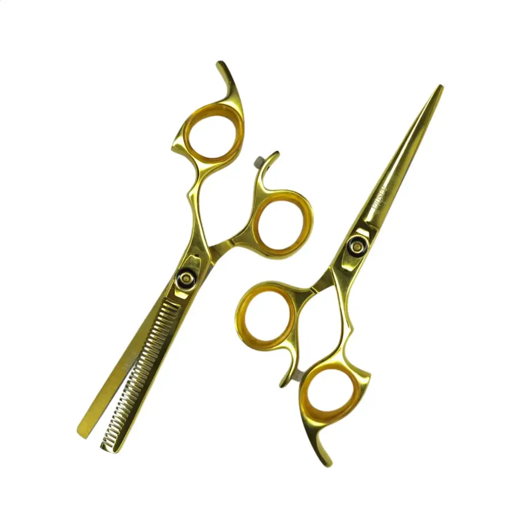 Estuche de Tijeras 6" Doradas Ergonómicas con Tornillo Aashta -EAA87-