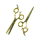 Estuche de Tijeras 6" Doradas Ergonómicas con Tornillo Aashta -EAA87-