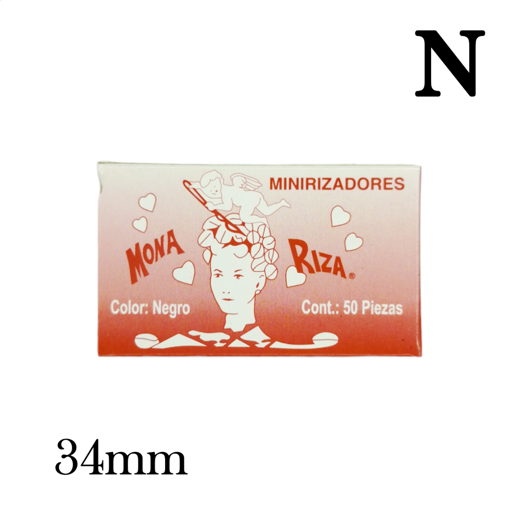 Pasador Monariza Negro, 25 cajas con 50pz, Universo -MON25N-