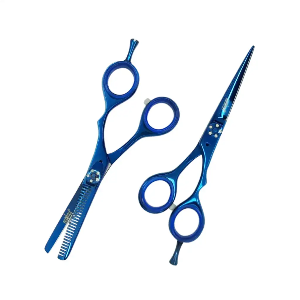 [EAA64] Estuche de Tijeras 5.5", con Tornillo, Azul, Aashta -EAA64-