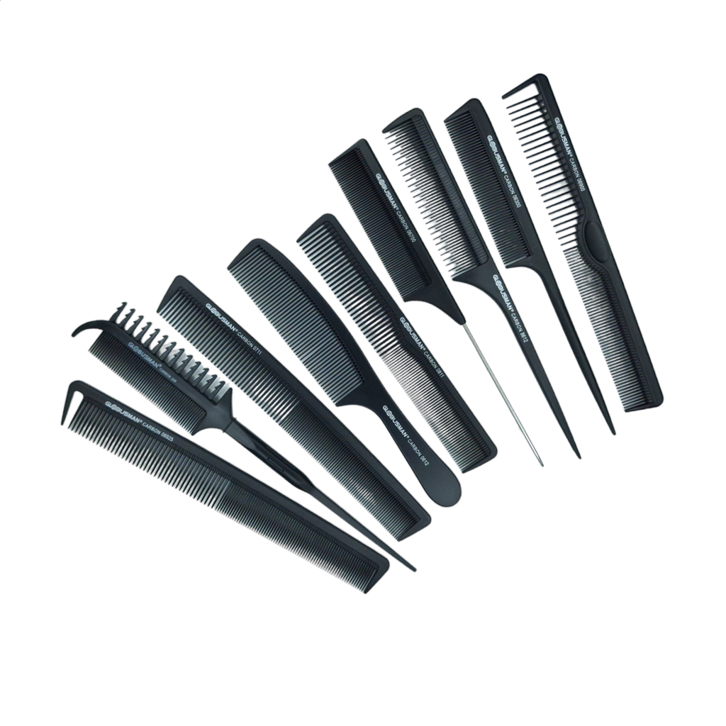 Peines de Carbón Estuche con 9 piezas -CF035S-
